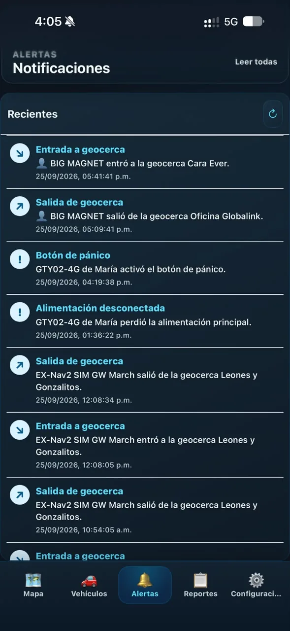 Bandeja de alertas