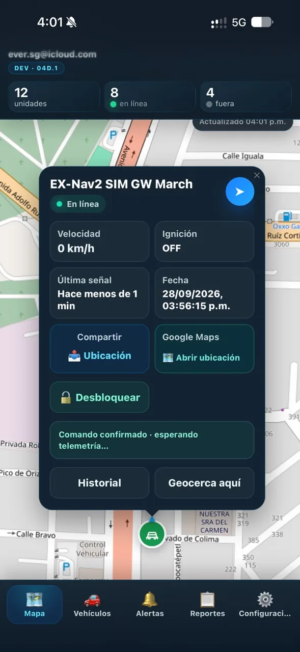 Desbloquear vehículo