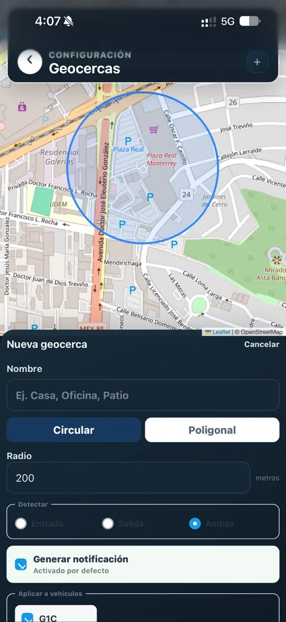 Nueva geocerca