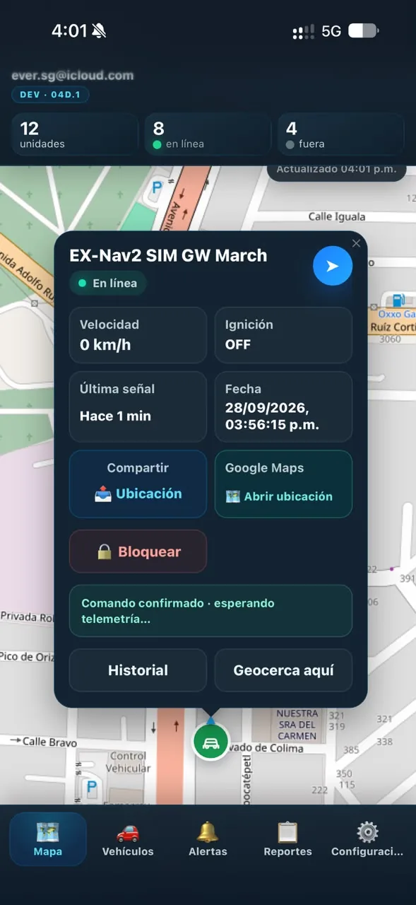 Tarjeta del vehículo