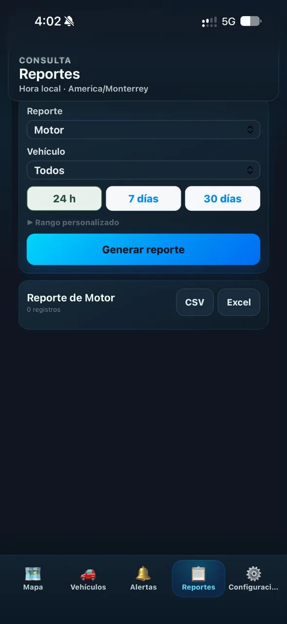 Selección de reporte